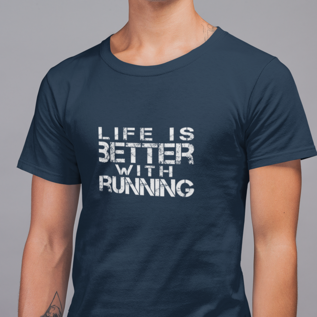 Life is better with running | Herren 100 % Bio T-Shirt