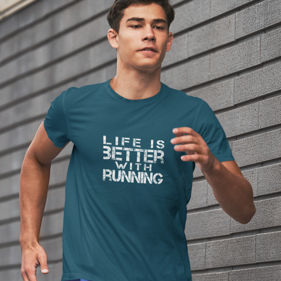 Life is better with running | Herren 100 % Bio T-Shirt