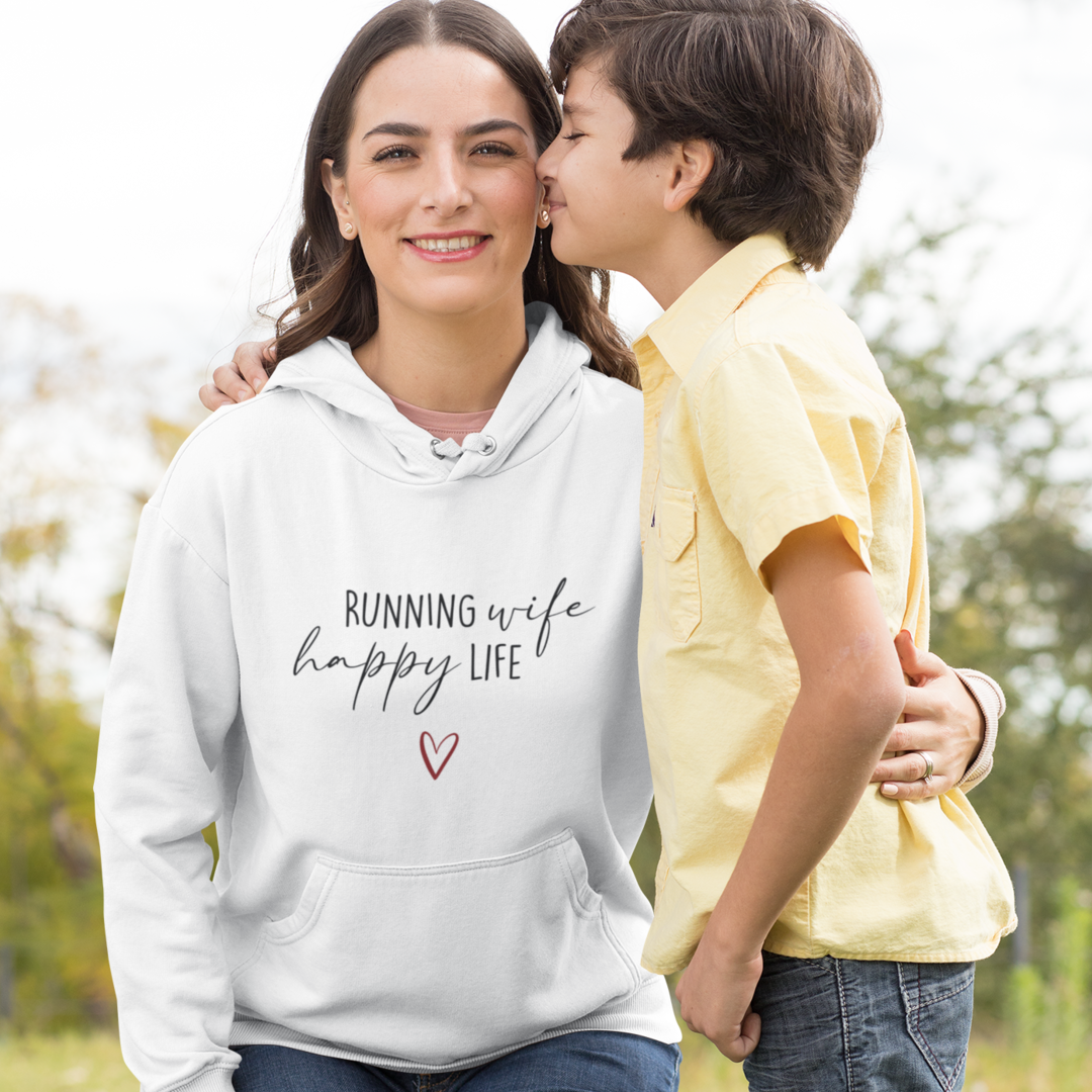 Running Wife Happy Life Hoodie Unisex