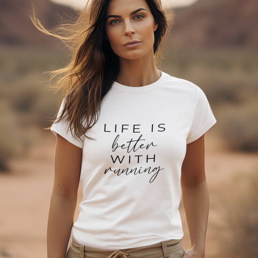Life is better with running | Damen Premium Organic T-Shirt