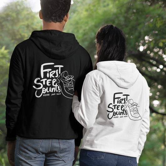 First Steps Counts Hoodie Unisex (Backprint)