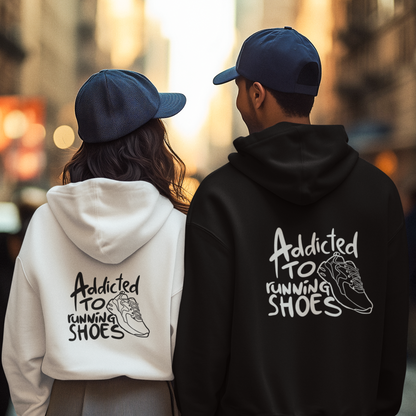 Addicted to running shoes Hoodie Unisex (Backprint)