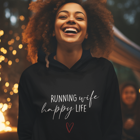 Running Wife Happy Life Hoodie Unisex