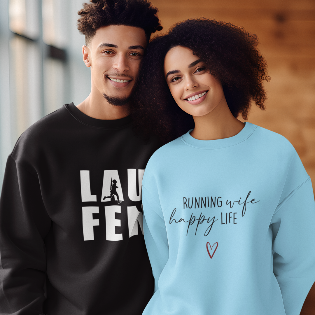 Running Wife Happy Life Sweatshirt Unisex